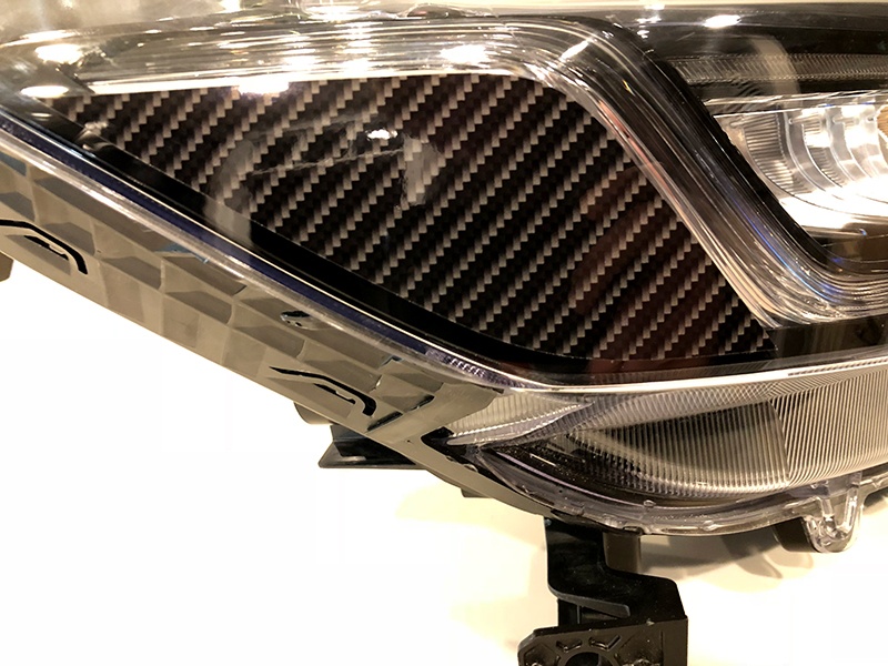 Carbon Fiber Print Sport Chrome Front Fog Light Eyelid Molding Trim for Honda Accord Sedan 10th 2018 