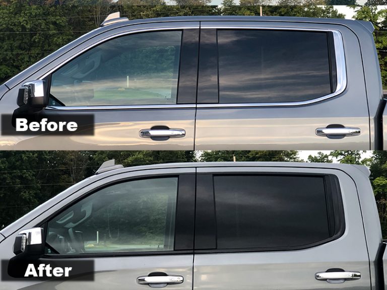 Crux Motorsports Window Chrome Black Out Delete Overlay 2019 + GMC Sierra & Silverado 1500 Crew