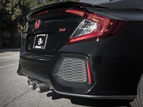 aFe Takeda Performance Exhaust System Carbon Fiber Tips Coupe Only 2017 + Civic Si - Image 2