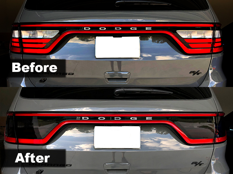 NDRUSH Blackout Taillight Vinyl Tint Film Precut Overlay Tail Light Wrap Cover Compatible with Dodge Durango 2014-2021 