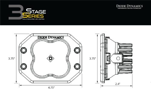Diode Dynamics SS3 Stage Series LED 3" Flush Mount White - Image 8