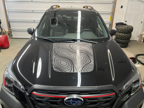 Crux Motorsports Topographical Map Hood Overlay for 2022 + Subaru Forester Wilderness Edition - Image 3