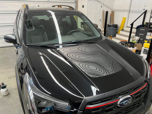 Crux Motorsports Topographical Map Hood Overlay for 2022 + Subaru Forester Wilderness Edition - Image 2