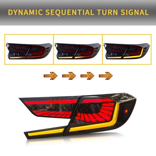 VLAND LED Tail Lights With Dynamic Welcome Lighting Smoked for 2018-2022 Honda Accord 10th Gen - Image 4