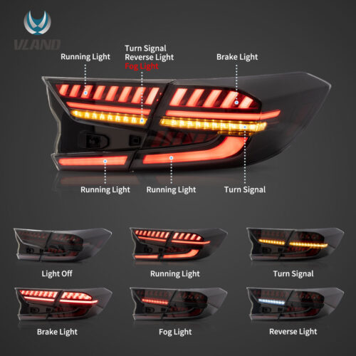 VLAND LED Tail Lights With Dynamic Welcome Lighting for 2018-2022 Honda Accord 10th Gen - Image 5