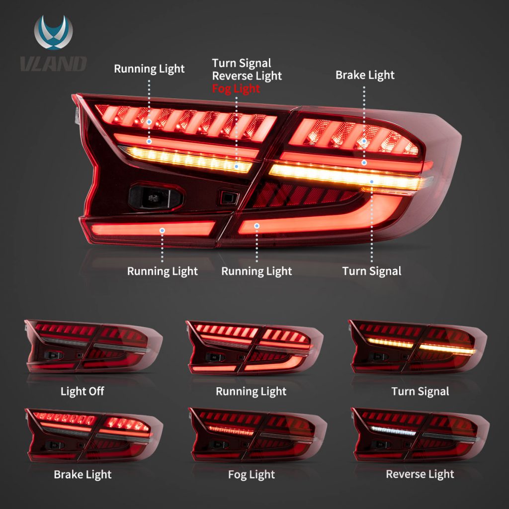 VLAND LED Tail Lights With Dynamic Lighting for 20182022 Honda