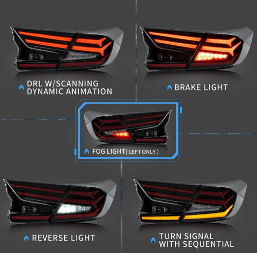 VLAND LED Tail Lights With Sequential Turn Signal for 2018-2022 Honda Accord 10th Gen - Image 2