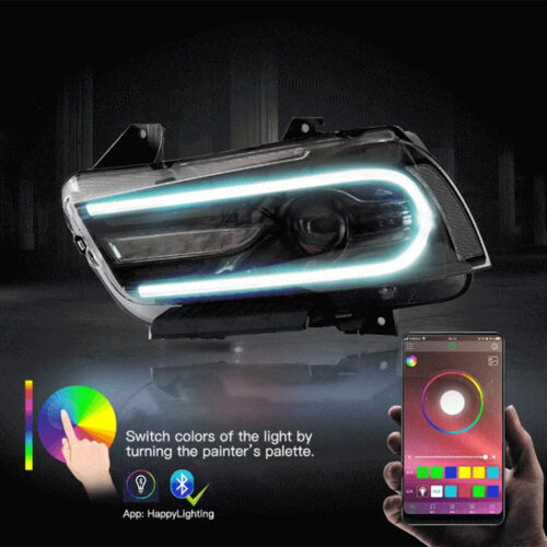 Vland 2011 - 2014 Dodge Charger RGB Dual Beam Projector Headlights - Image 4