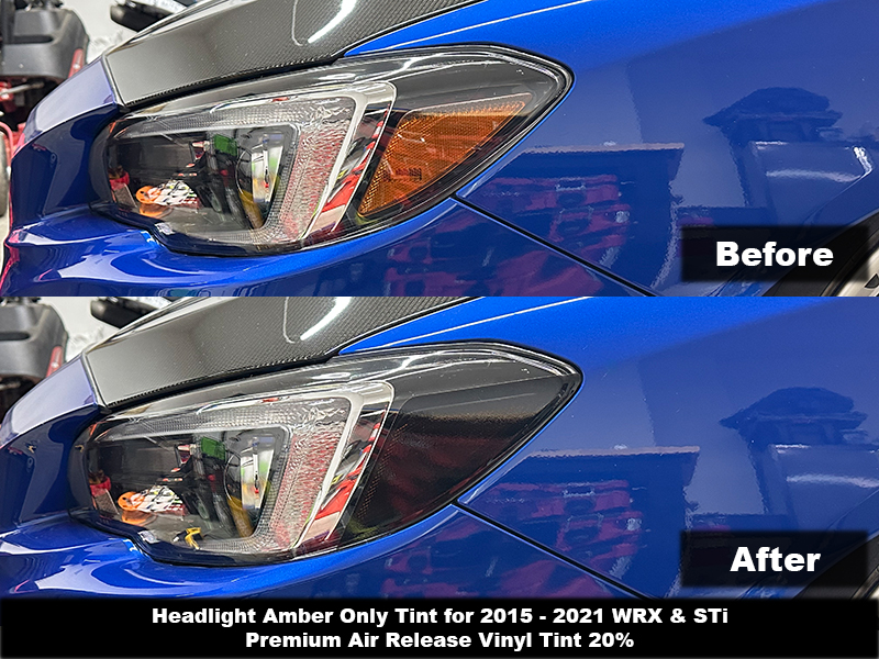 Crux Motorsports Headlight Tint Amber Only 2015 - 2021 WRX & STi