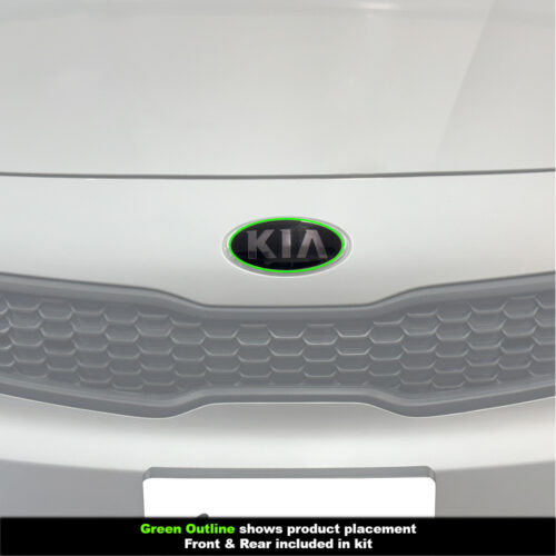 Crux Moto Front & Rear Emblem Overlays Light Smoke 50% for 2012 - 2013 Kia Rio Sedan - Image 3