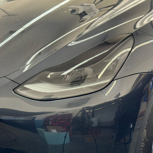 Crux Motorsports Headlight Tint Overlay Dark Smoke 20% for Tesla Model Y 2020 + & Model 3 2017 - 2023 - Image 2