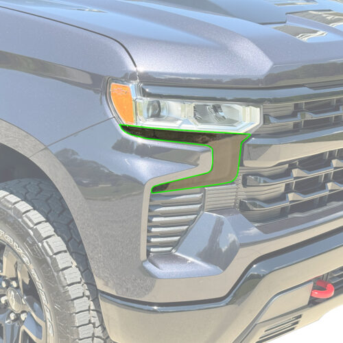 Crux Motorsports Headlight Tint Lower Overlay Dark Smoke 20% for Chevrolet Silverado 1500 2022 + - Image 3