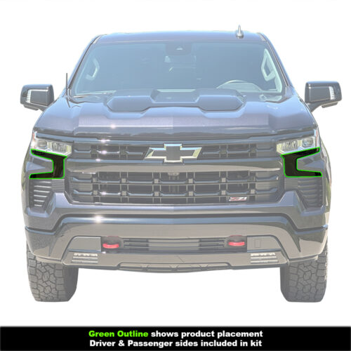 Crux Motorsports Headlight Tint Lower Overlay Dark Smoke 20% for Chevrolet Silverado 1500 2022 + - Image 6