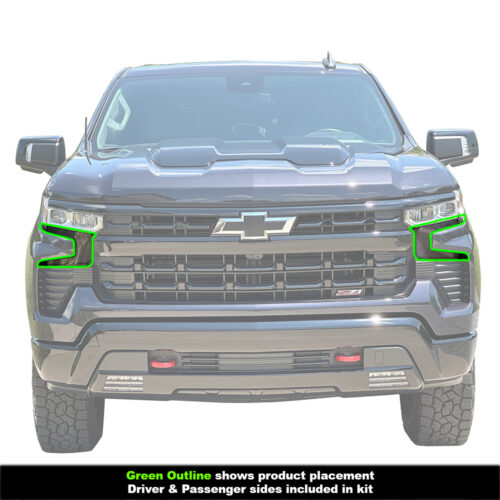 Crux Motorsports Headlight Tint Lower Overlay Light Smoke 50% for Chevrolet Silverado 1500 2022 + - Image 6