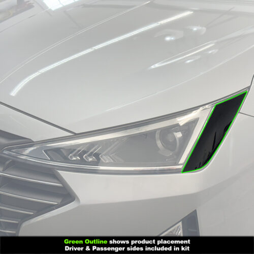 Crux Motorsports Headlight Tint Overlay Dark Smoke 20% for Hyundai Elantra 2019 - 2020 - Image 3