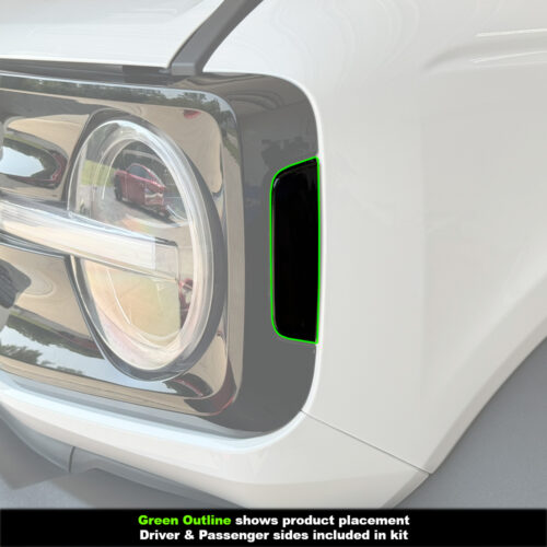 Crux Moto Headlight Side Vinyl Tint Overlay Dark Smoke 20% compatible with Ford Bronco 2021 + - Image 3