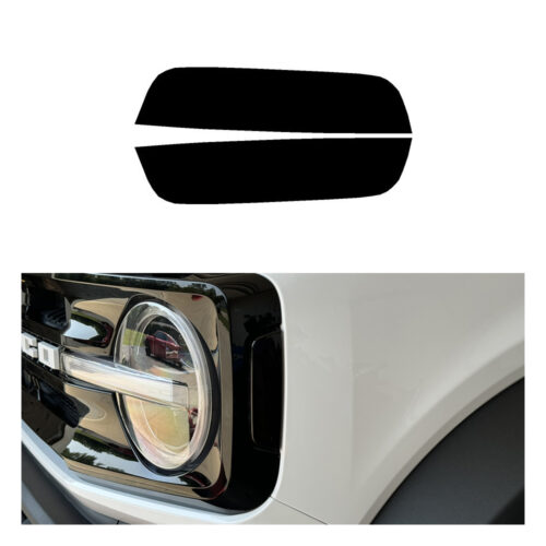 Crux Moto Headlight Side Vinyl Tint Overlay Dark Smoke 20% compatible with Ford Bronco 2021 + - Image 4