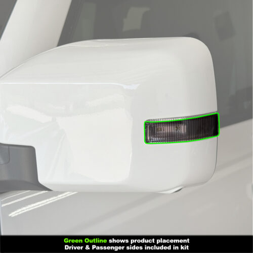 Crux Moto Mirror Turn Signal Vinyl Tint Overlay Light Smoke 50% compatible with Ford Bronco 2021 + - Image 3