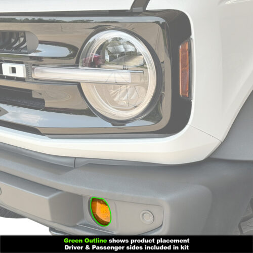 Crux Moto Fog Light Vinyl Tint Overlay Orange/Amber compatible with Ford Bronco 2021 + - Image 3