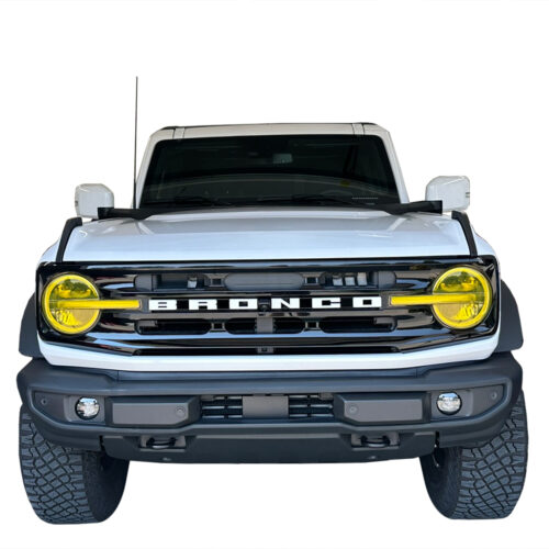 Crux Moto Headlight Full Vinyl Tint Overlay Yellow compatible with Ford Bronco 2021 + - Image 3