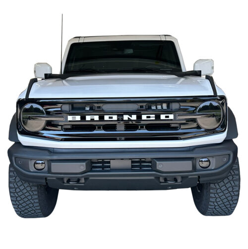 Crux Moto Front End Headlight & Fog Vinyl Tint Overlay Dark Smoke 20% compatible with Ford Bronco 2021 + - Image 2