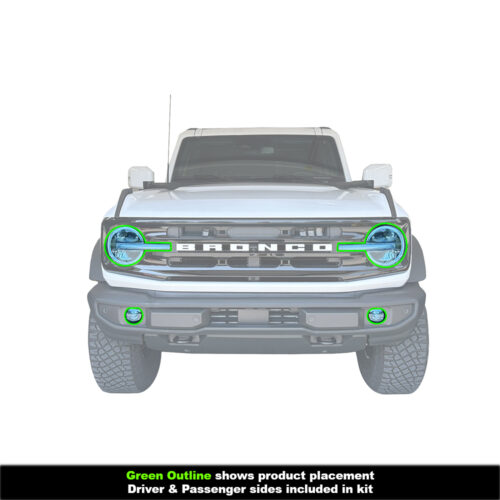 Crux Moto Front End Headlight & Fog Vinyl Tint Overlay Air Blue compatible with Ford Bronco 2021 + - Image 3