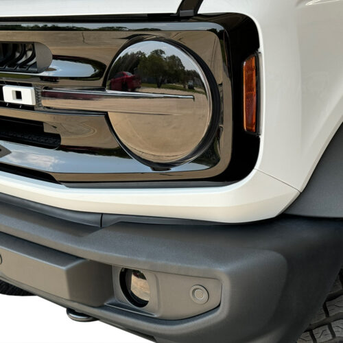 Crux Moto Front End Headlight & Fog Vinyl Tint Overlay Dark Smoke 20% compatible with Ford Bronco 2021 + - Image 4