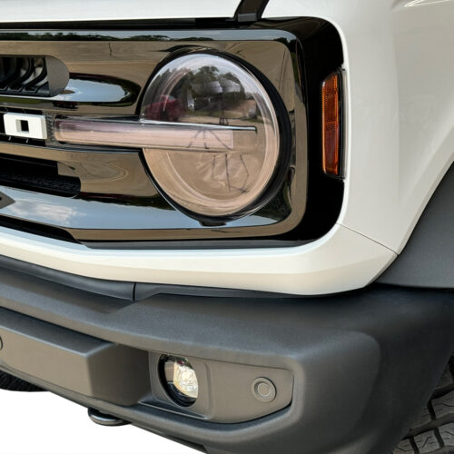 Crux Moto Headlight Full Vinyl Tint Overlay Light Smoke 50% compatible with Ford Bronco 2021 + - Image 2