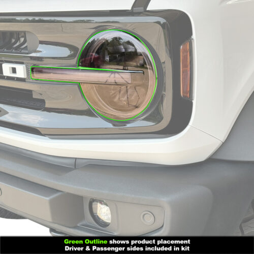 Crux Moto Headlight Full Vinyl Tint Overlay Light Smoke 50% compatible with Ford Bronco 2021 + - Image 4