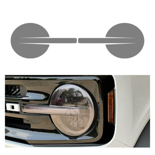 Crux Moto Headlight Full Vinyl Tint Overlay Light Smoke 50% compatible with Ford Bronco 2021 + - Image 5