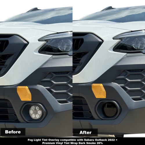 Crux Motorsports Fog Light Tint Overlay Dark Smoke 20% for Subaru Outback & Forester Wilderness 2022 + - Image 5