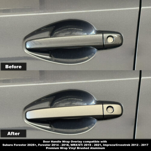 Crux Motorsports Door Handle Wrap Overlay Brushed Aluminum for Subaru Forester 2025 +
