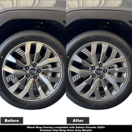 Crux Motorsports Wheel Wrap Overlay Gloss Grey Metallic for Subaru Forester 2025 +