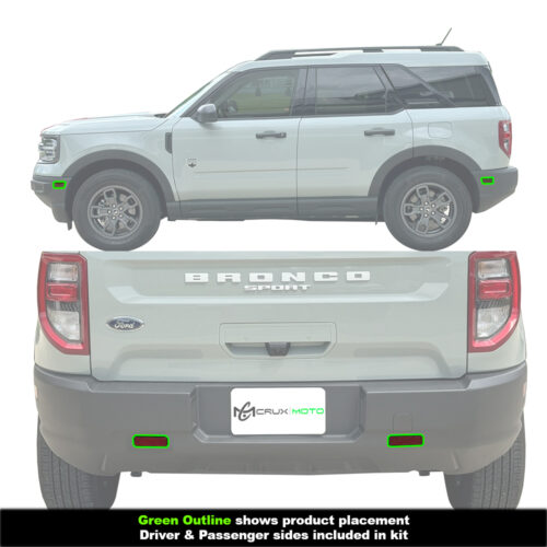 Crux Moto Side Marker & Bumper Reflector Vinyl Tint Overlay Light Smoke 50% compatible with Ford Bronco Sport 2021 + - Image 4