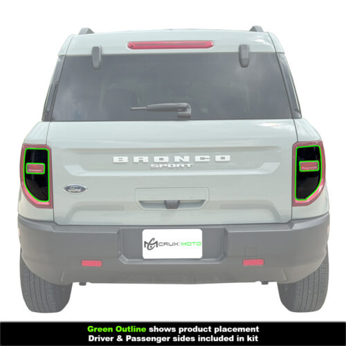 Crux Moto Taillight Vinyl Tint Overlay Dark Smoke 20% compatible with Ford Bronco Sport 2021 + - Image 3