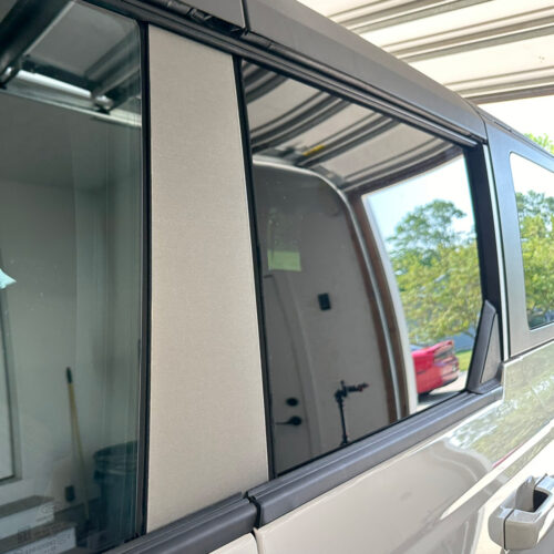 Crux Motorsports B&C Pillar Vinyl Wrap Overlay Brushed Aluminum for Ford Bronco 2021 + - Image 2