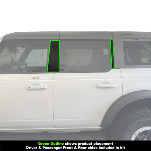 Crux Motorsports B&C Pillar Topographical Map Vinyl Wrap Overlay for Ford Bronco 2021 + - Image 4