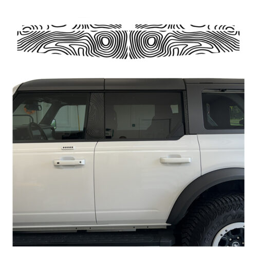 Crux Motorsports B&C Pillar Topographical Map Vinyl Wrap Overlay for Ford Bronco 2021 + - Image 5