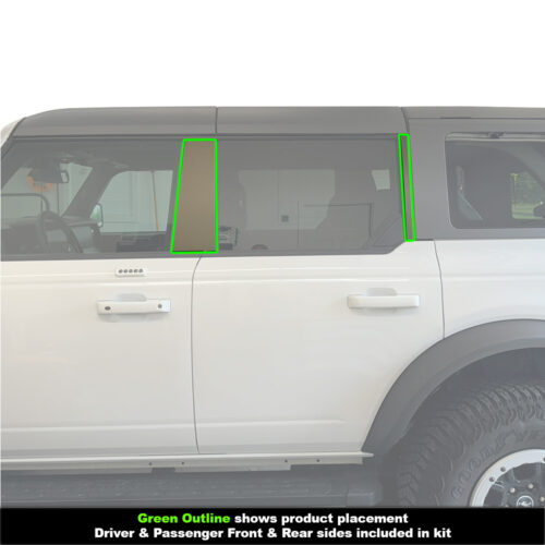 Crux Motorsports B&C Pillar Vinyl Wrap Overlay Brushed Aluminum for Ford Bronco 2021 + - Image 4