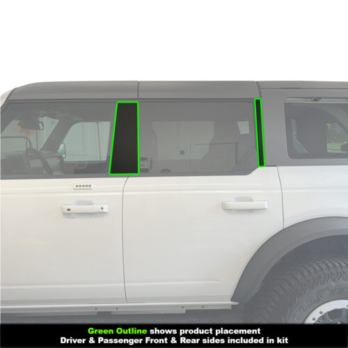 Crux Motorsports B&C Pillar Vinyl Wrap Overlay Brushed Metallic Black for Ford Bronco 2021 + - Image 4