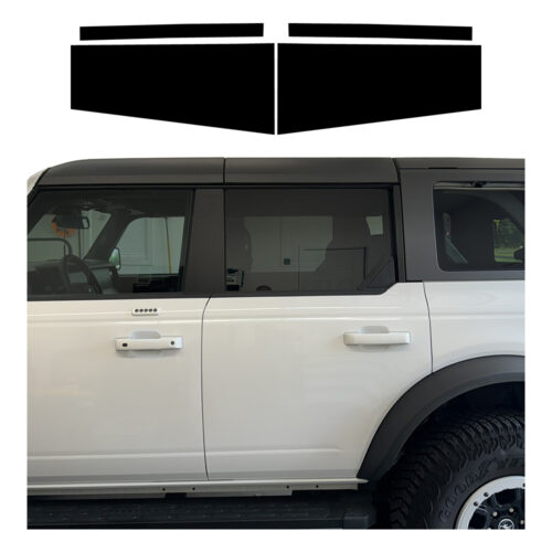 Crux Motorsports B&C Pillar Vinyl Wrap Overlay Brushed Metallic Black for Ford Bronco 2021 + - Image 5