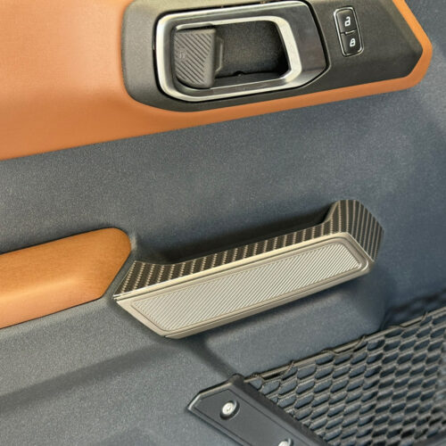Crux Motorsports Interior Door Handle Vinyl Wrap Gloss Black Carbon Fiber for Ford Bronco 2021 + - Image 2