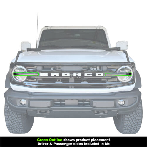 Crux Moto Headlight Center Vinyl Tint Overlay Light Smoke 50% compatible with Ford Bronco 2021 + - Image 3