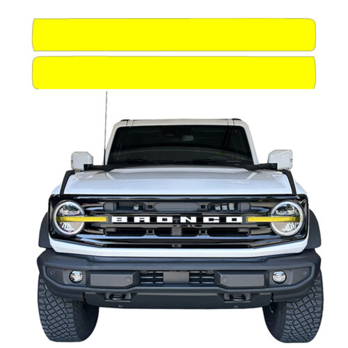 Crux Moto Headlight Center Vinyl Tint Overlay Yellow compatible with Ford Bronco 2021 + - Image 4