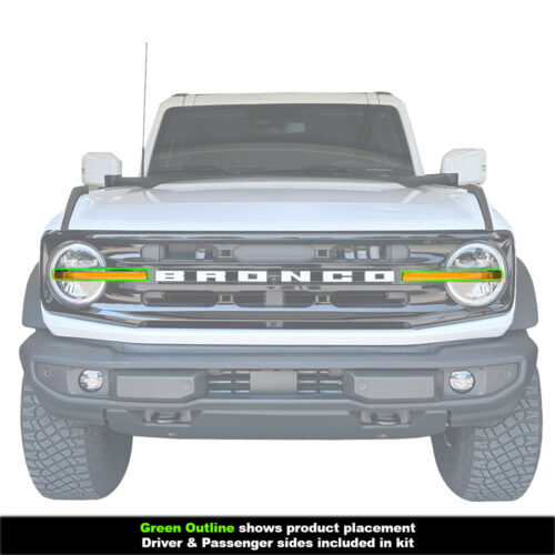 Crux Moto Headlight Center Vinyl Tint Overlay Orange/Amber compatible with Ford Bronco 2021 + - Image 3