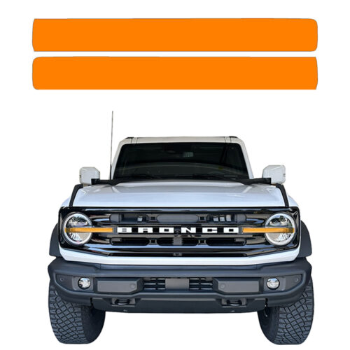 Crux Moto Headlight Center Vinyl Tint Overlay Orange/Amber compatible with Ford Bronco 2021 + - Image 4