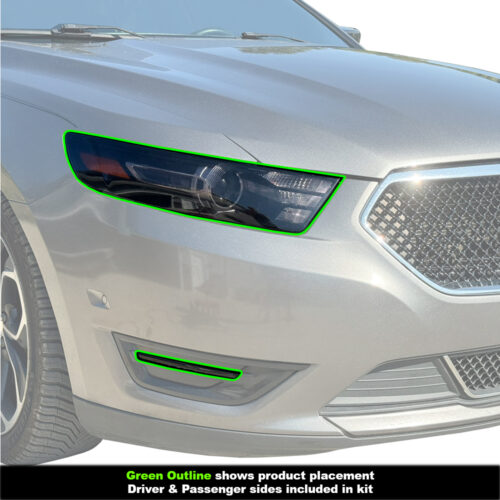 Crux Moto Headlight & DRL Tint Vinyl Wrap Overlay Light Smoke 50% Compatible with Ford Taurus 2013 - 2019 - Image 3