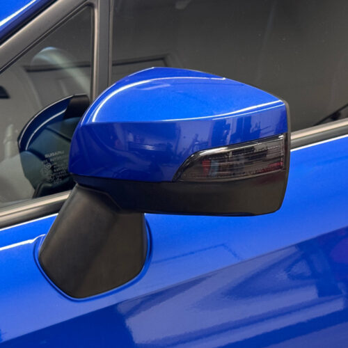Crux Moto Mirror Turn Signal Tint Vinyl Wrap Overlay Light Smoke 50% - Image 2