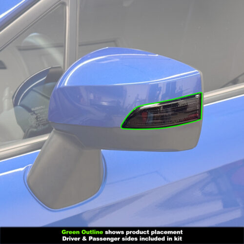 Crux Moto Mirror Turn Signal Tint Vinyl Wrap Overlay Light Smoke 50% - Image 3