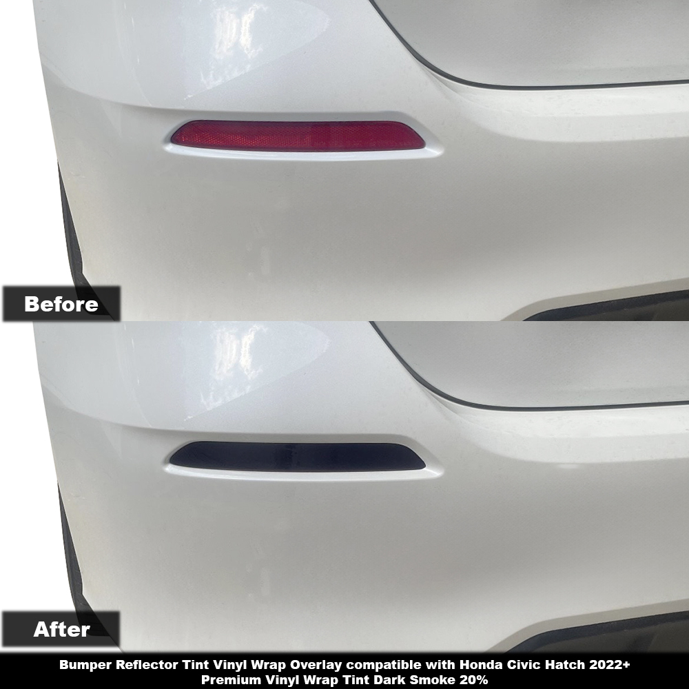Crux Moto Bumper Reflector Tint Vinyl Wrap Overlay Compatible with Honda Civic Hatch 2022+